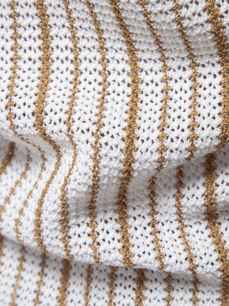 Striped Knit Polo - Leviana