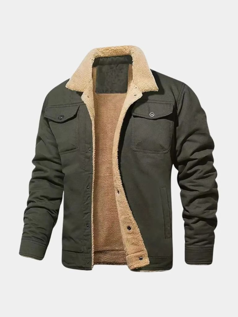 Retro Fleece Bomber Jacket - Leviana