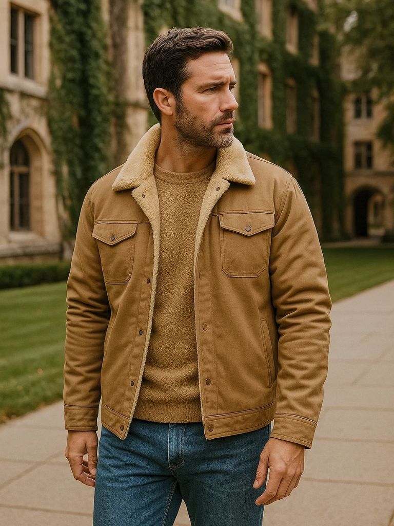 Retro Fleece Bomber Jacket - Leviana