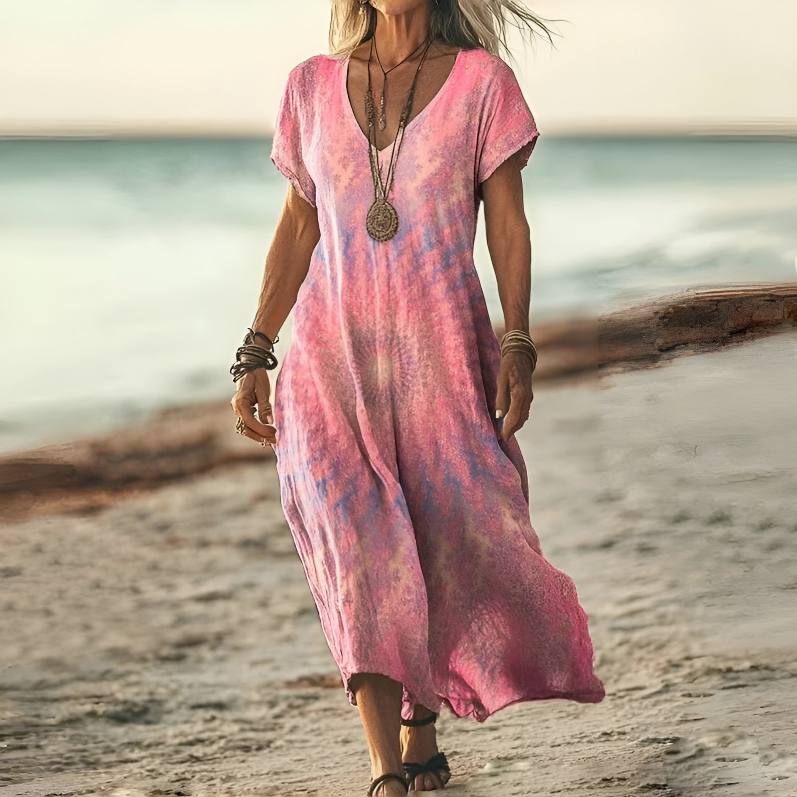 Leviana | Robe Boho à Imprimé Floral Élégant