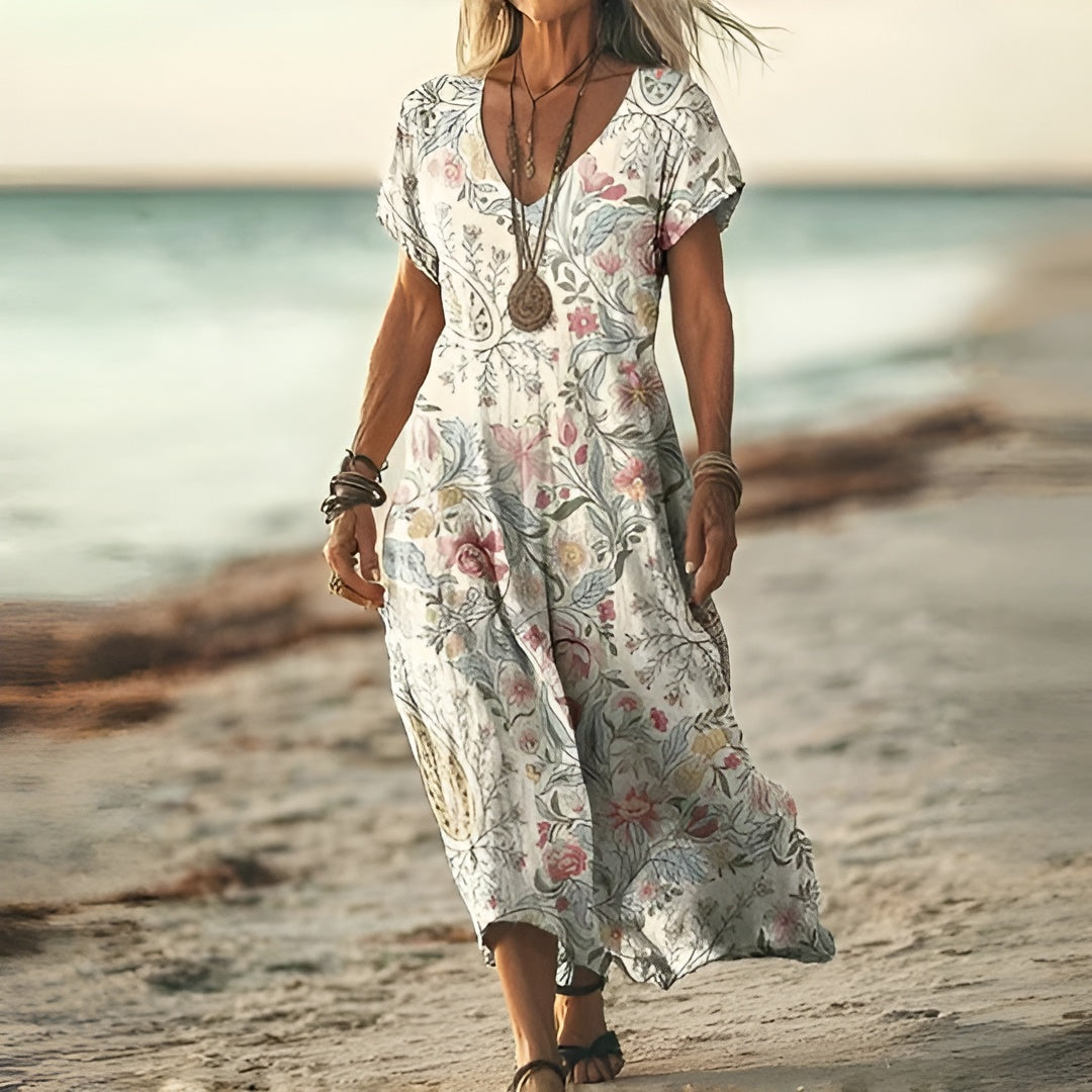 Leviana | Elegant Floral Print Boho Dress