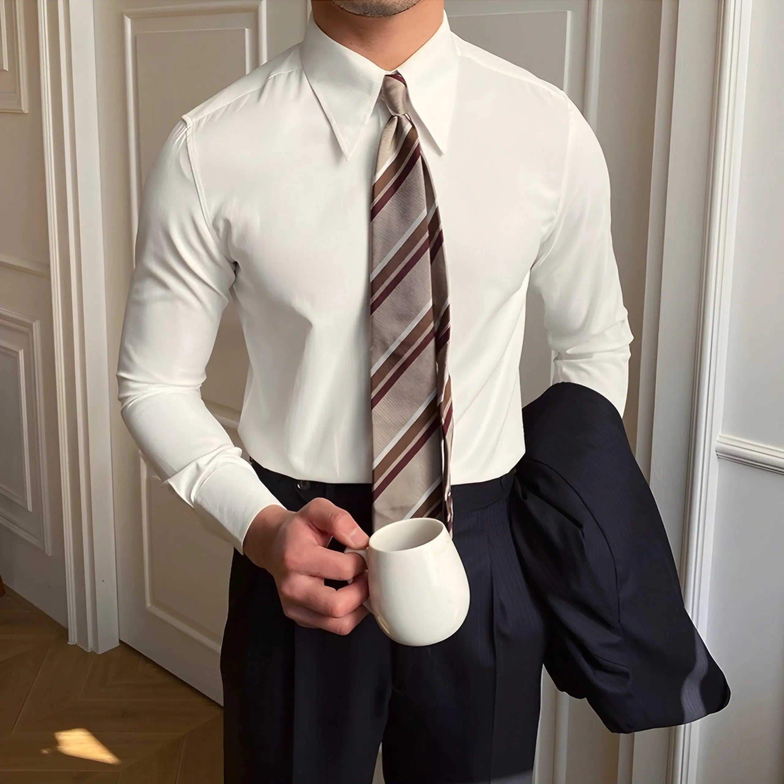 Leviana Elegant Pointed Collar Shirt