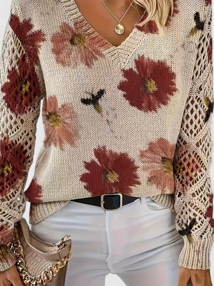 Aurélie | Pull élégant avec motif floral