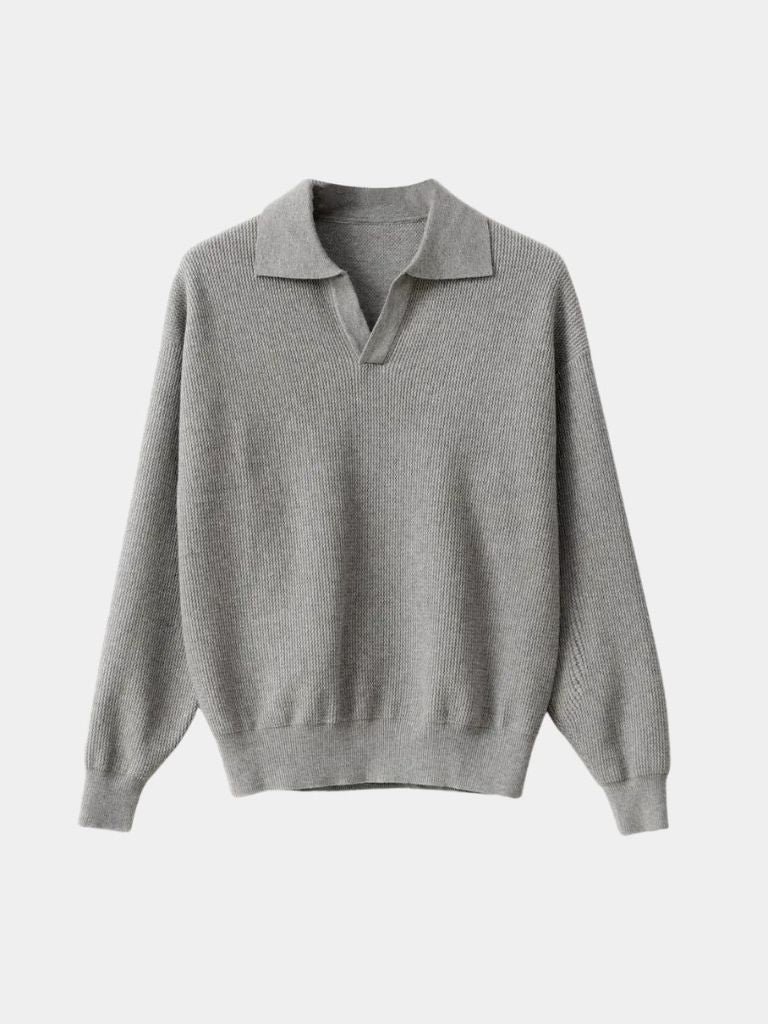Men's V-Neck Polo Sweater - Leviana