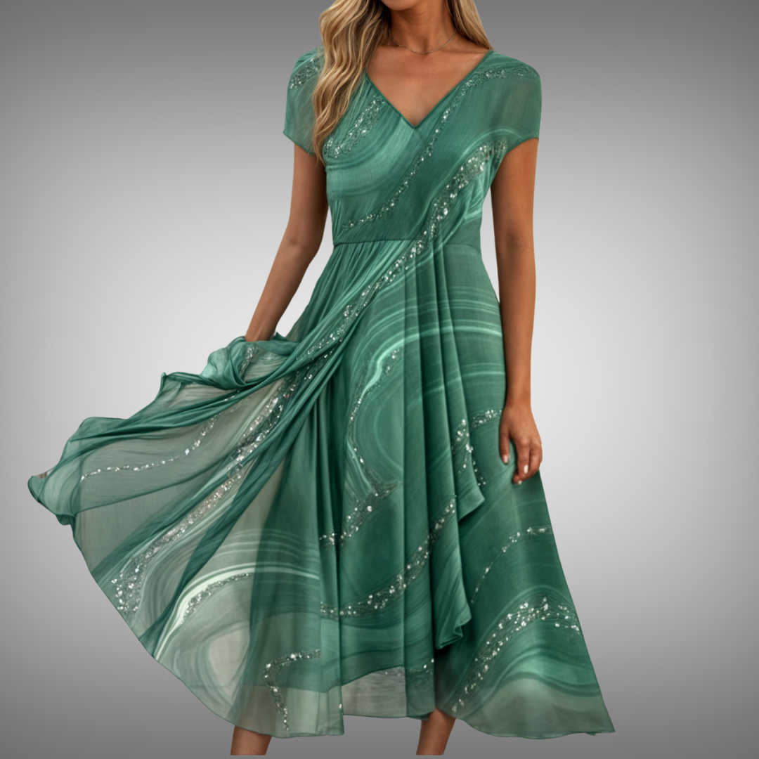 Leviana | Midi Dress with V-Neck