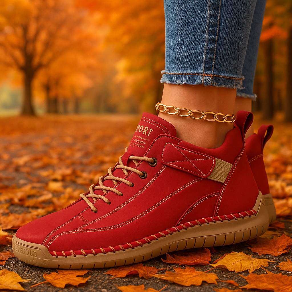 Mia | Baskets Confort Orthopédique Rouge