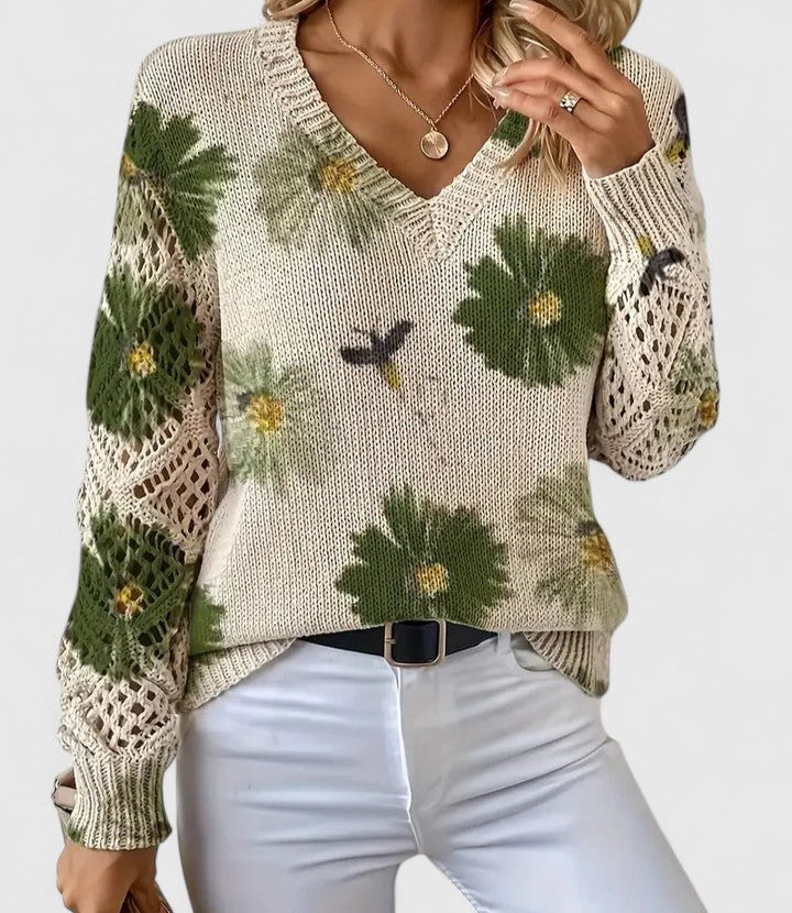 Aurélie | Pull élégant avec motif floral