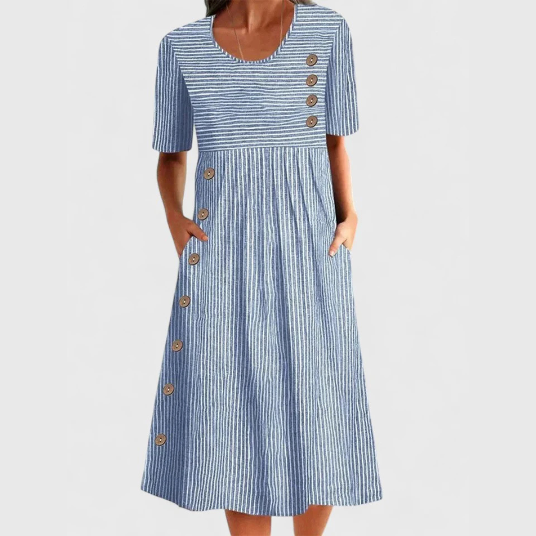 Wanda™ Striped Midi Dress - Chic and Stylish