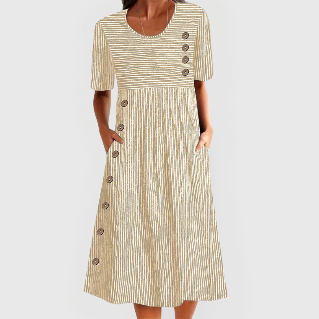 Wanda™ Striped Midi Dress - Chic and Stylish