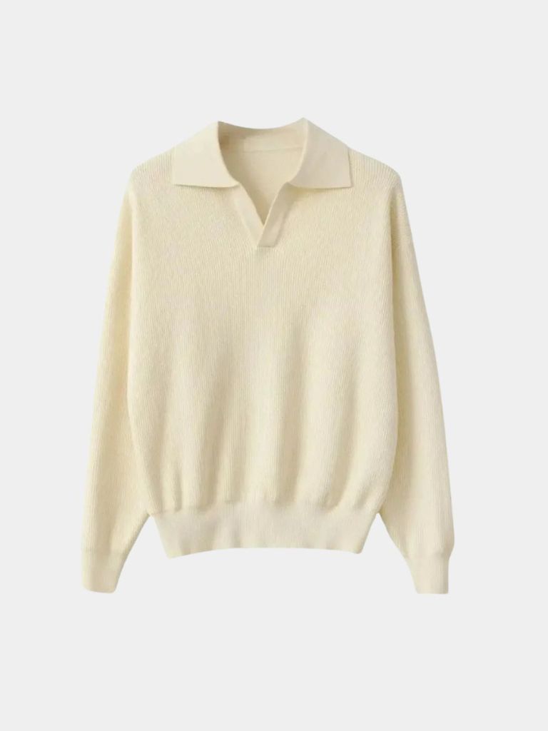 Men's V-Neck Polo Sweater - Leviana