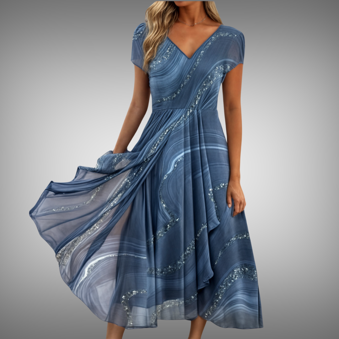 Leviana | Midi Dress with V-Neck