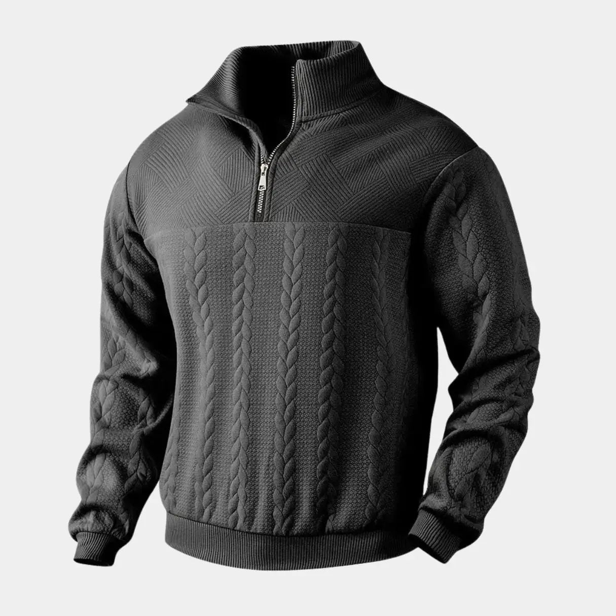 Henry Essential Zip Collar Sweater - Leviana
