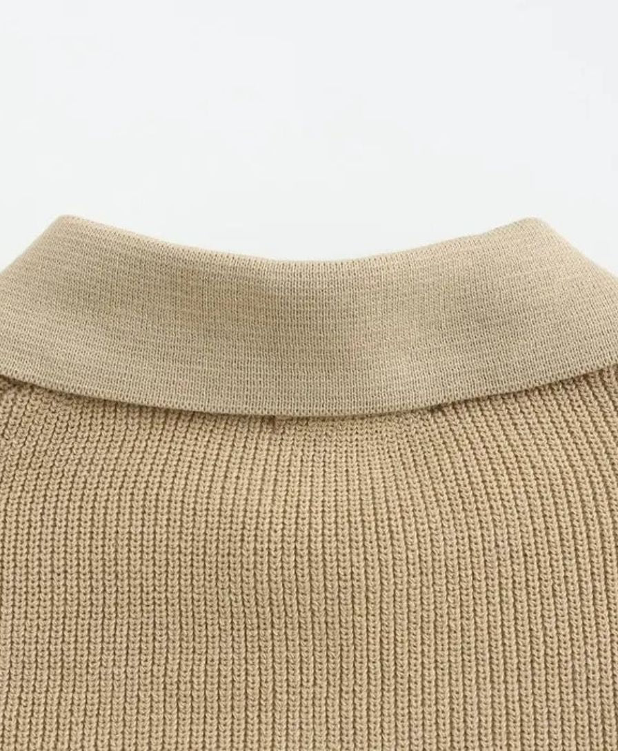 Essential Sweater with Zipped Polo - Leviana