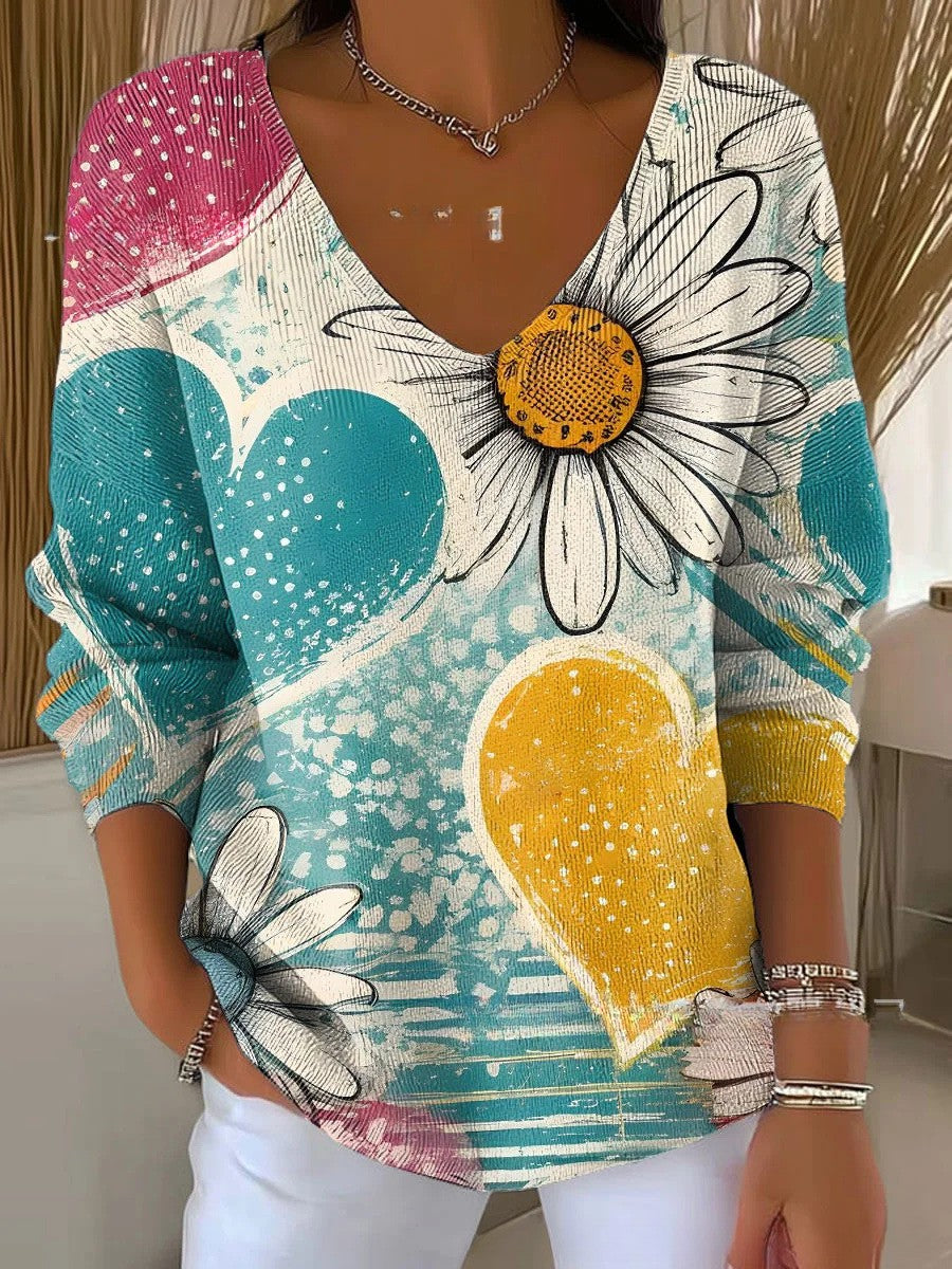 Hélène – Pull en maille col V