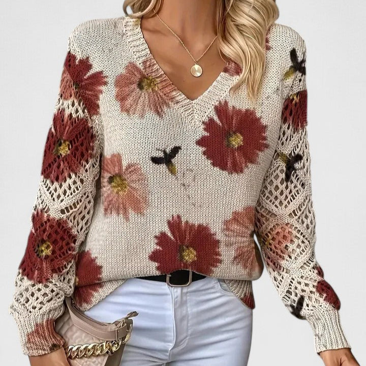 Aurélie | Pull élégant avec motif floral