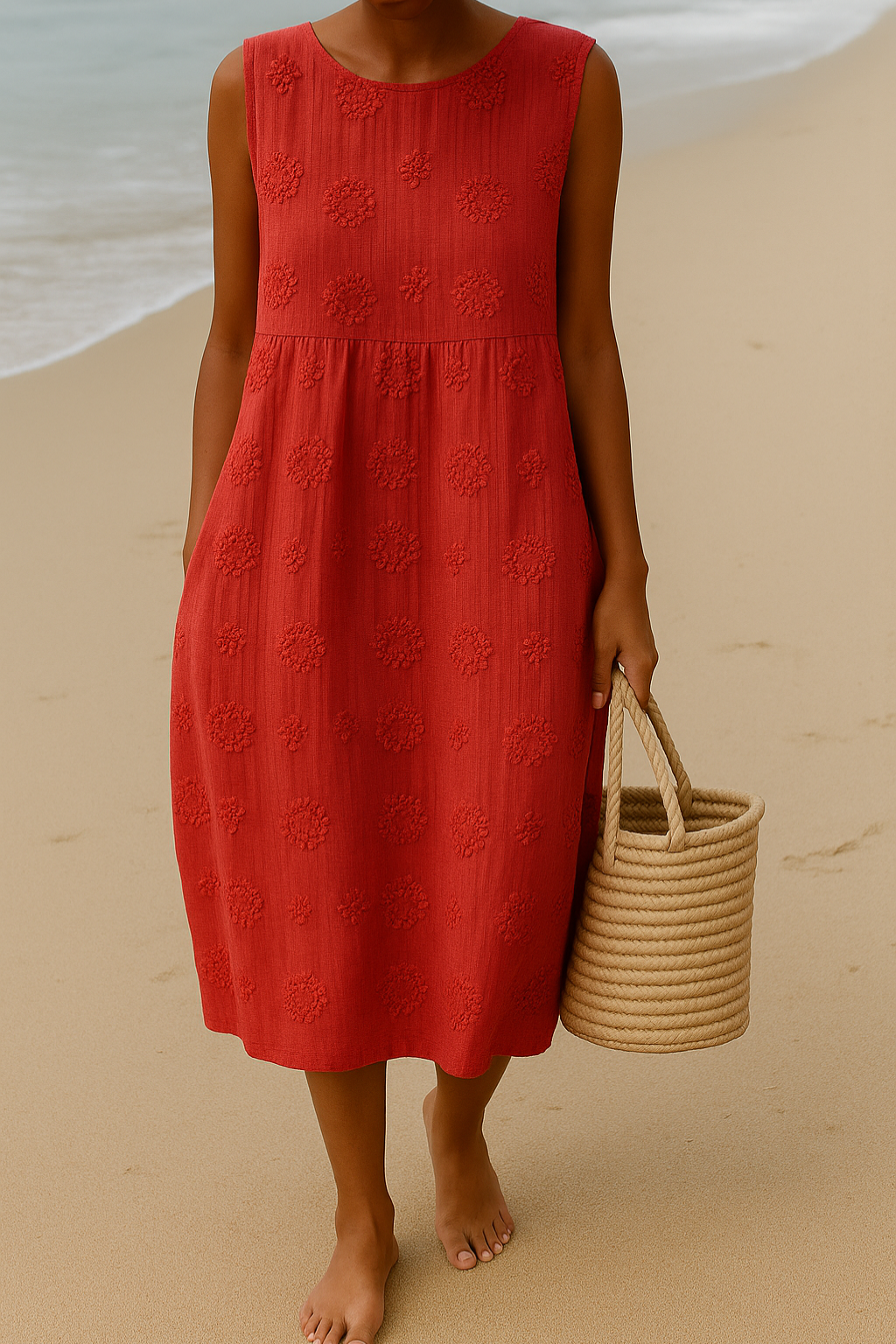 Elena | Robe Brodée pour Élégance Naturelle