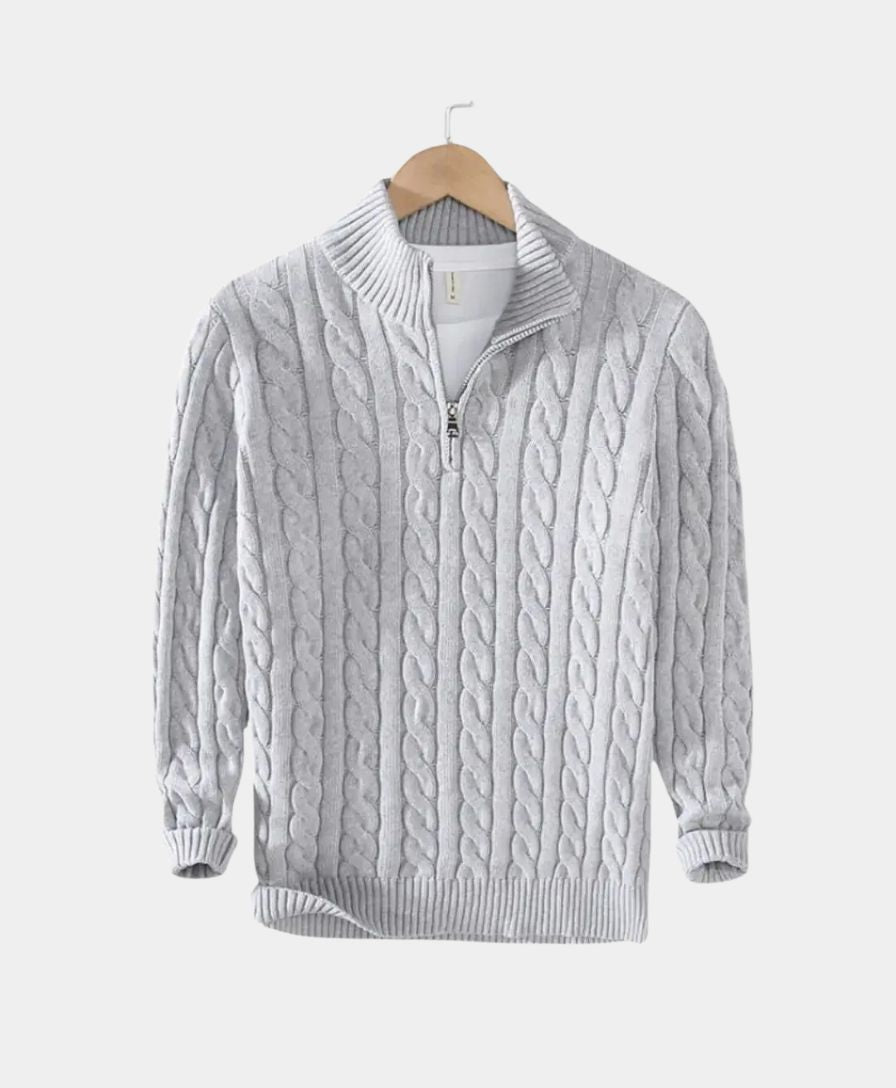 Essential Zip Collar Sweater - Leviana