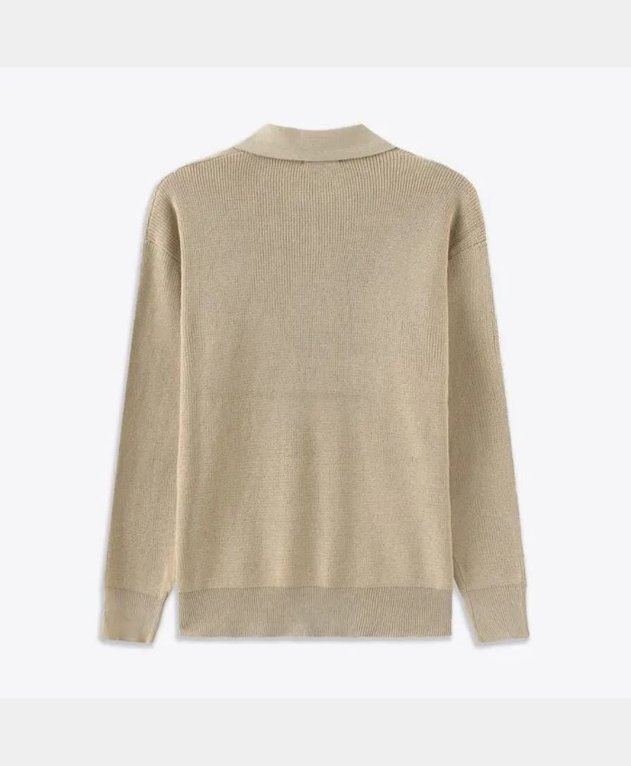Essential Sweater with Zipped Polo - Leviana