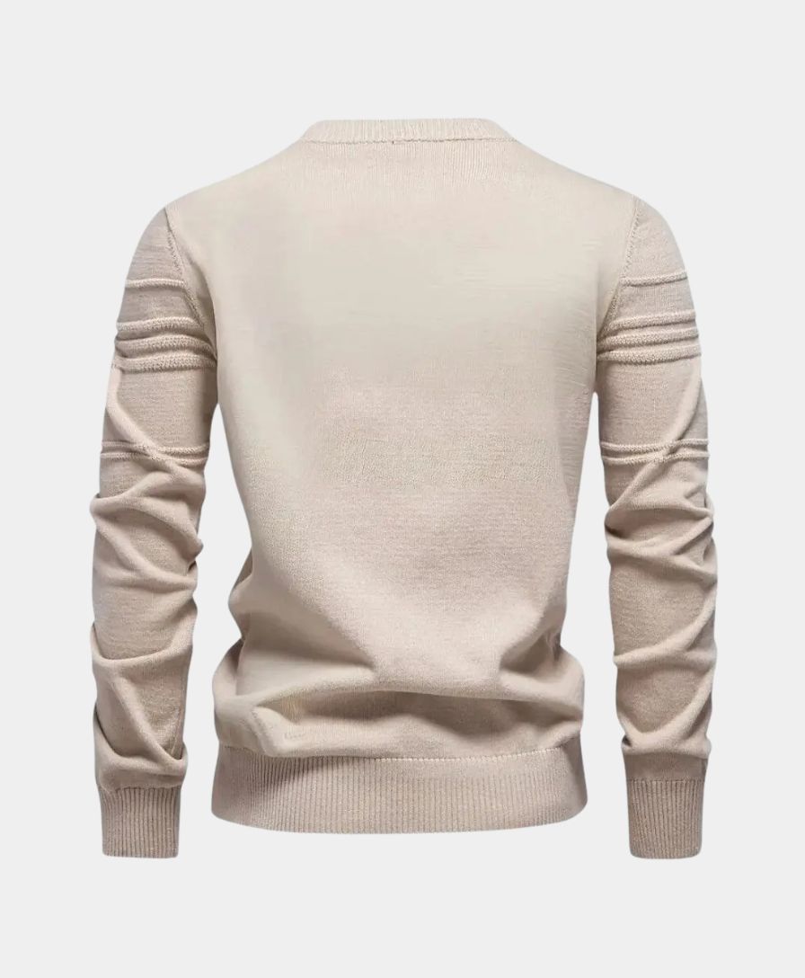 Knitted Striped Cotton Sweater - Leviana