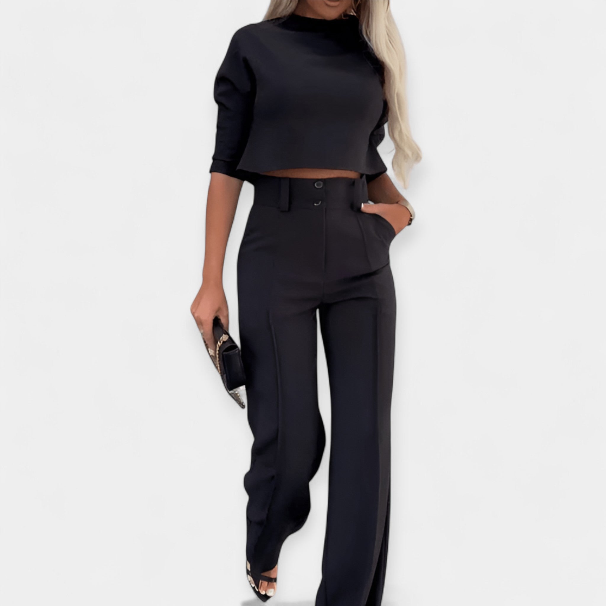 Coordinated Crop Top and Pants Set