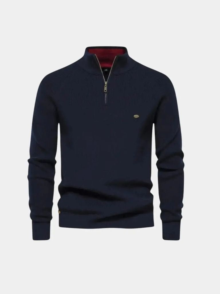 Elegant Zip-Up Sweater - Leviana