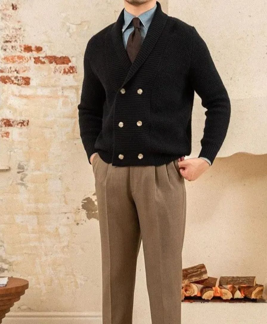 Elegant British Knitted Cardigan - Leviana