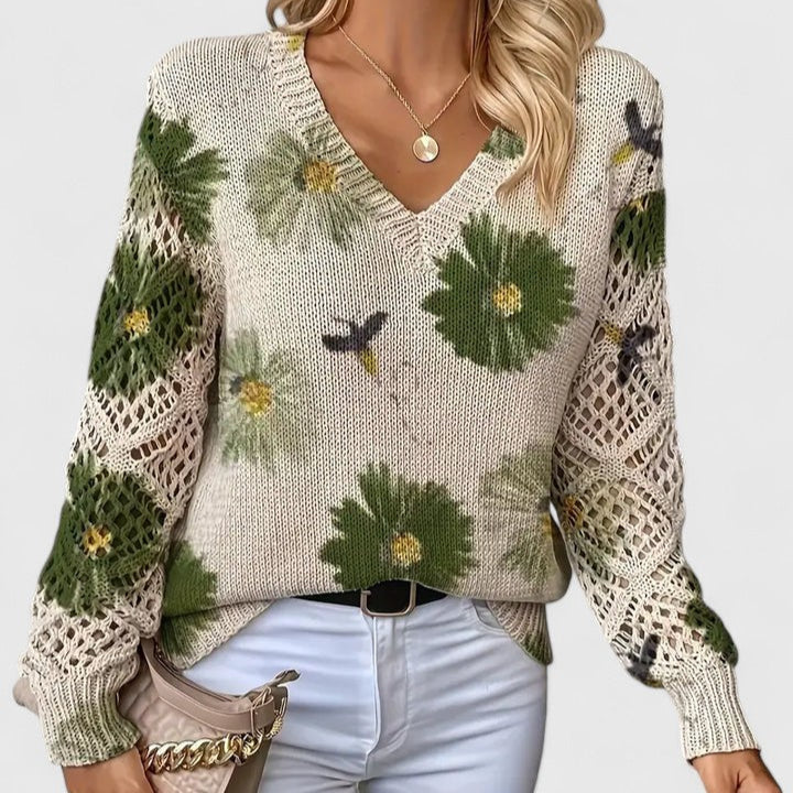 Aurélie | Pull élégant avec motif floral