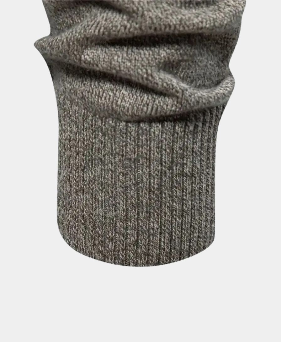 Knitted Cotton Sweater with High Collar - Leviana