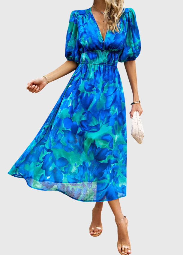 Merlin™ | Elegant Floral Midi Dress