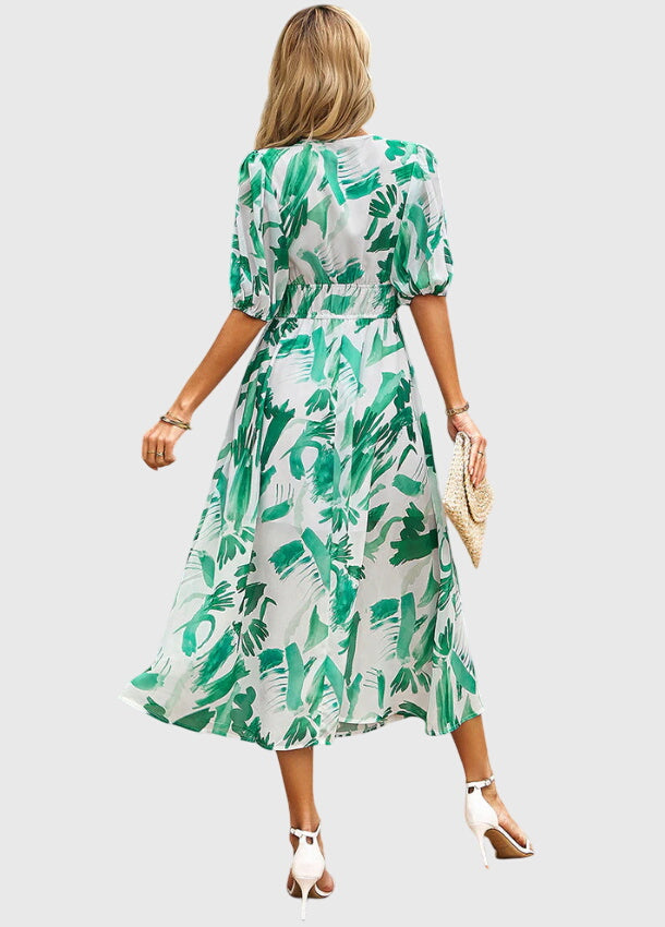 Merlin™ | Elegant Floral Midi Dress