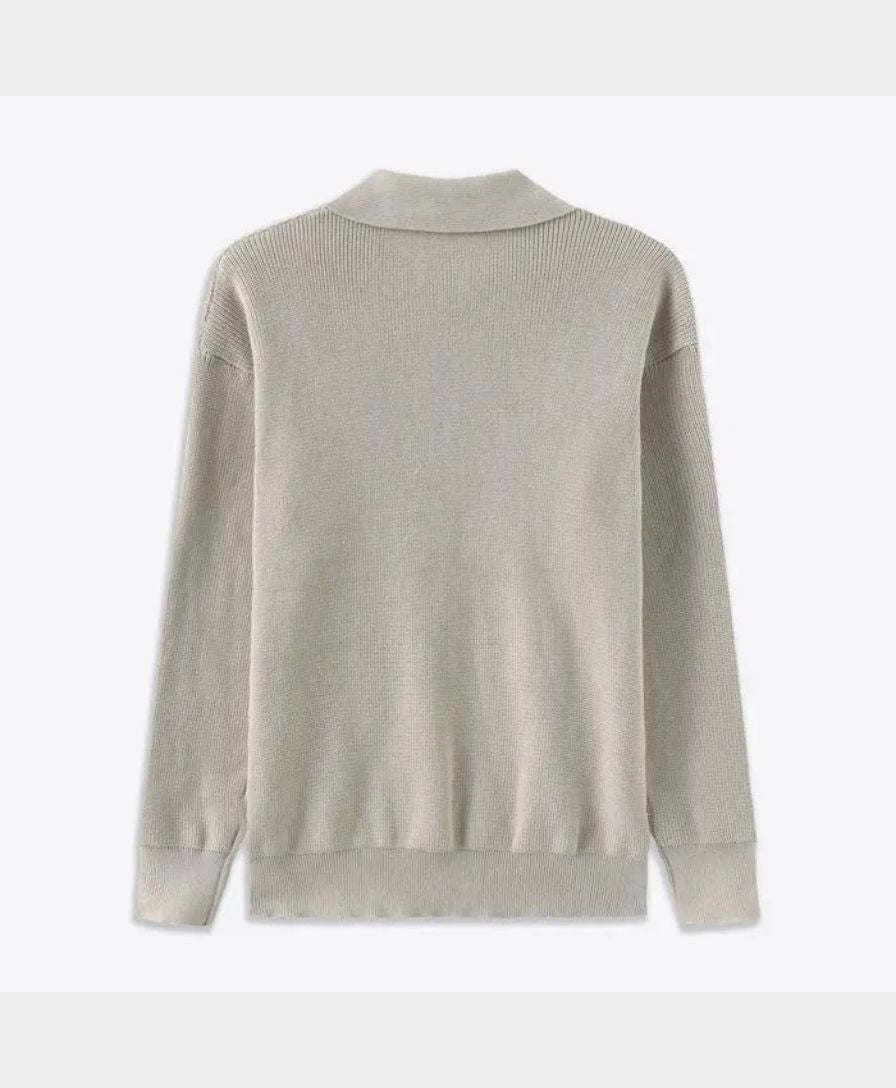 Essential Sweater with Zipped Polo - Leviana