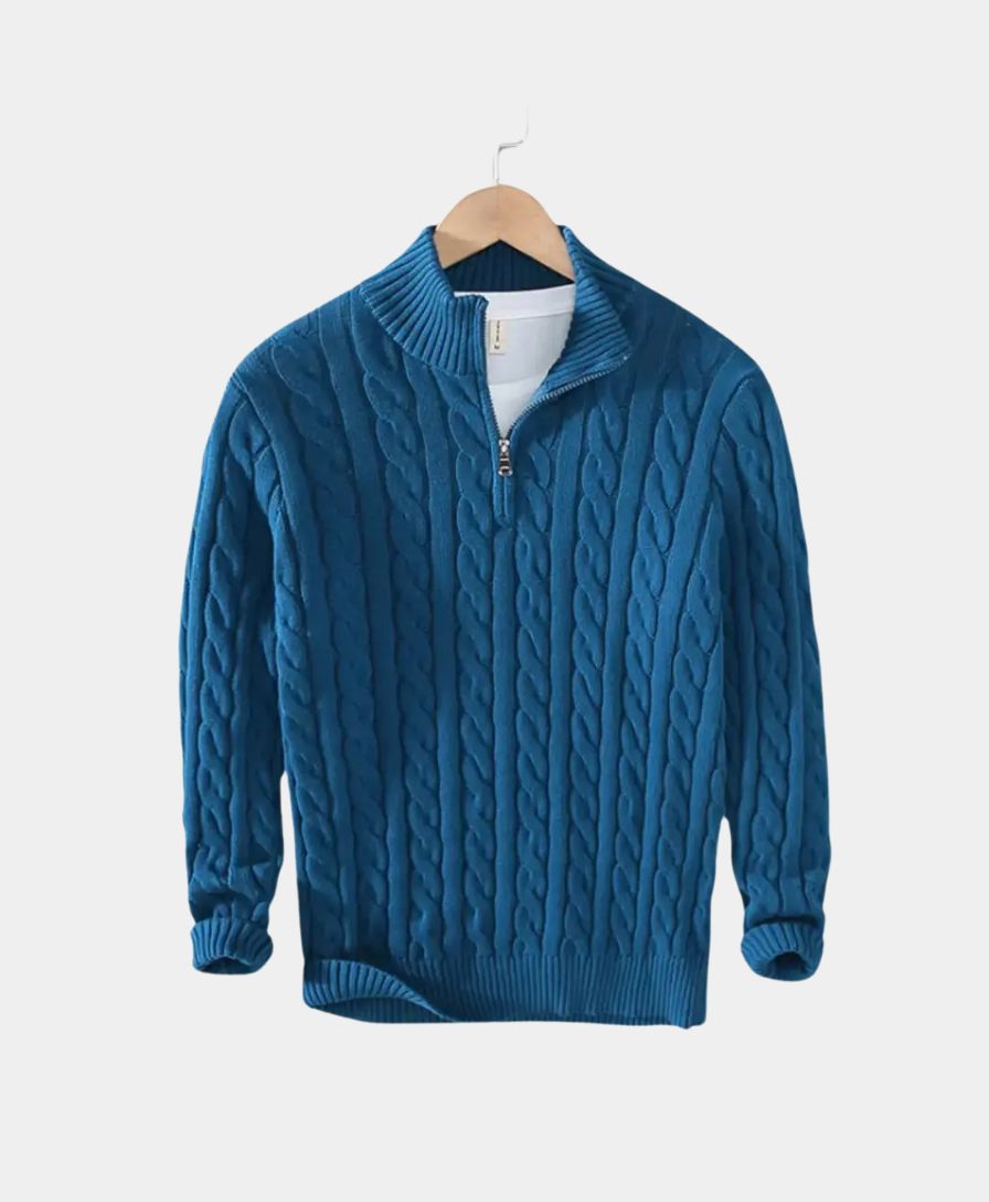 Essential Zip Collar Sweater - Leviana