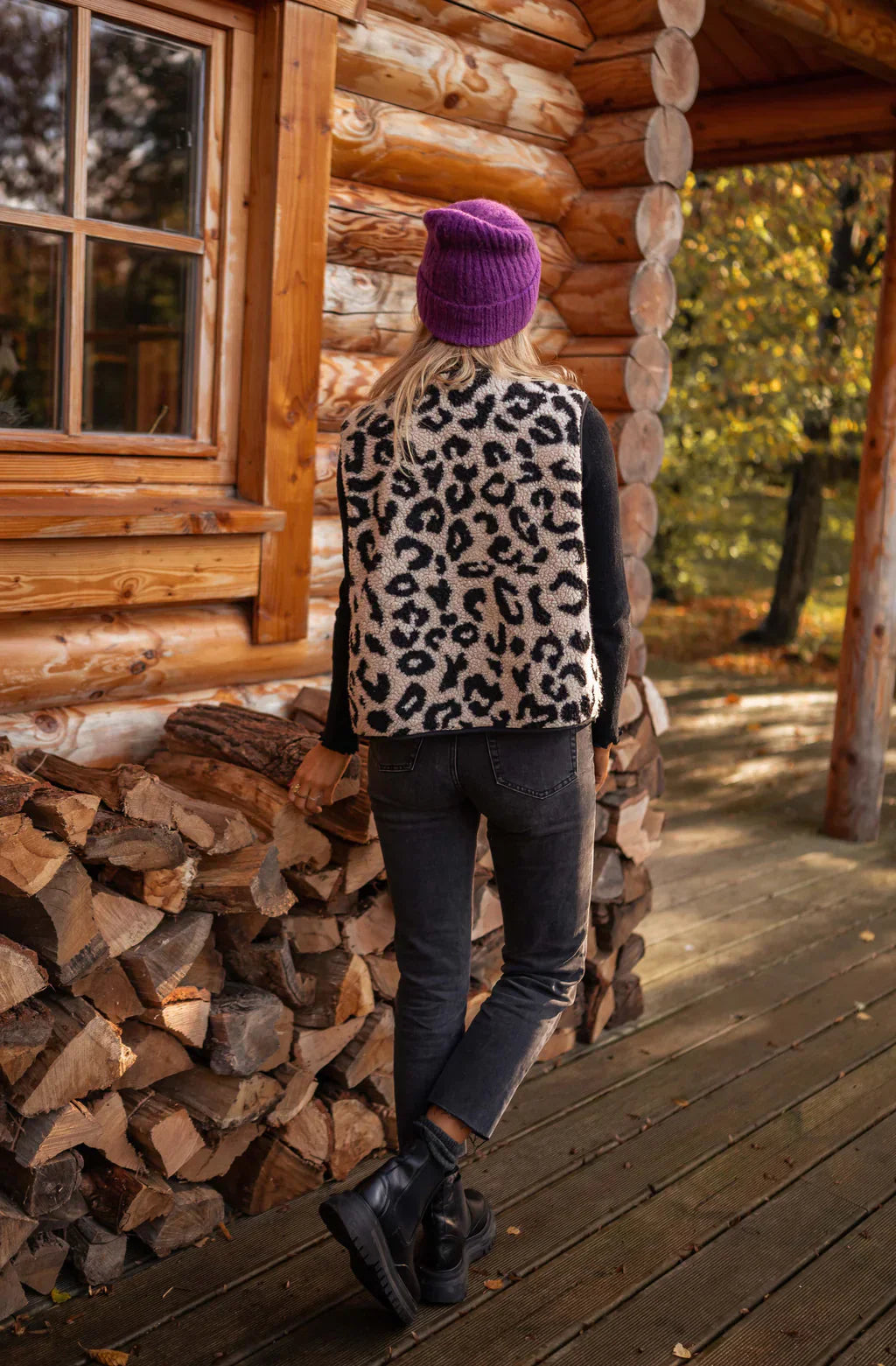 ASTRID | Gilet en tricot léopard