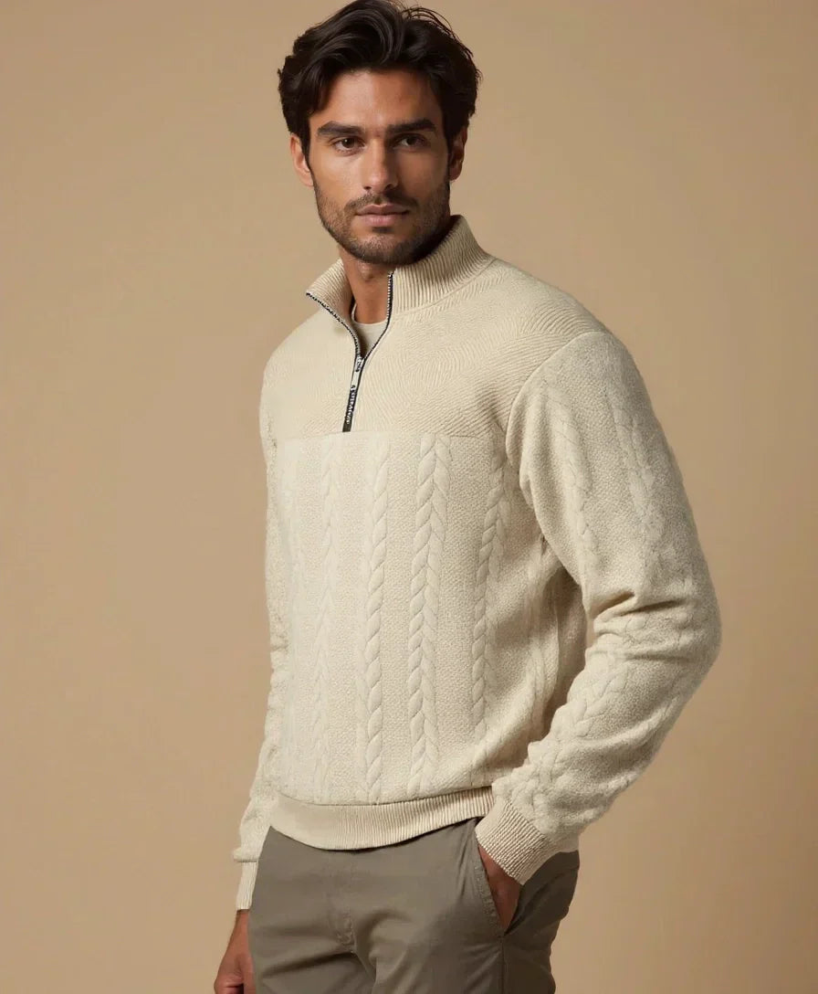 Henry Essential Zip Collar Sweater - Leviana
