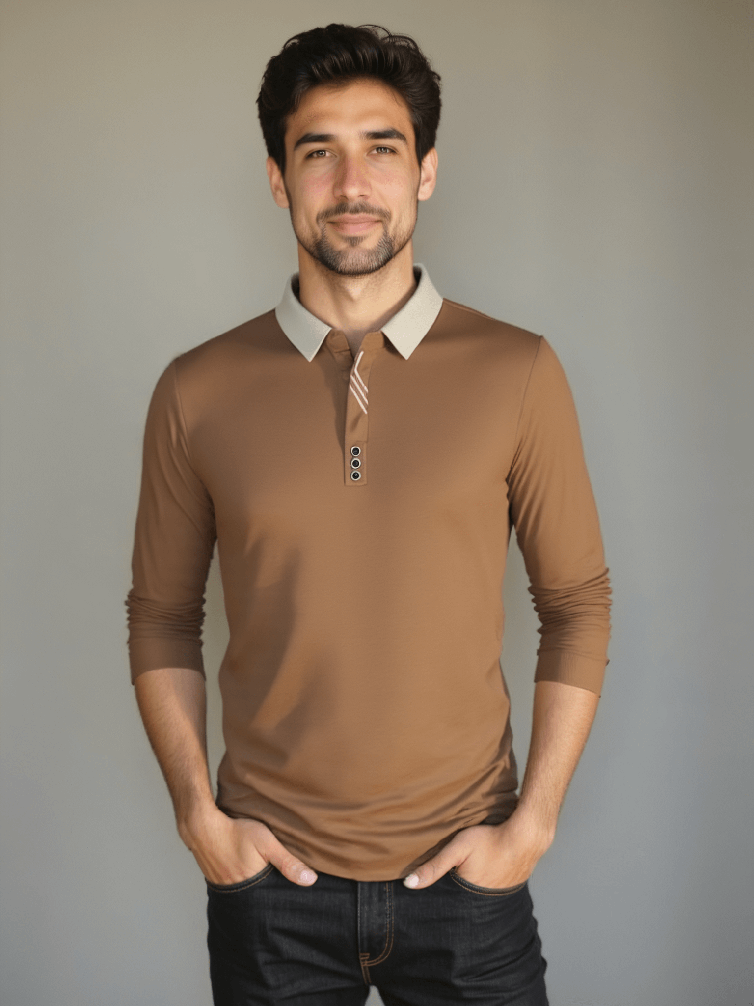 Elegant Long Sleeve Polo - Leviana