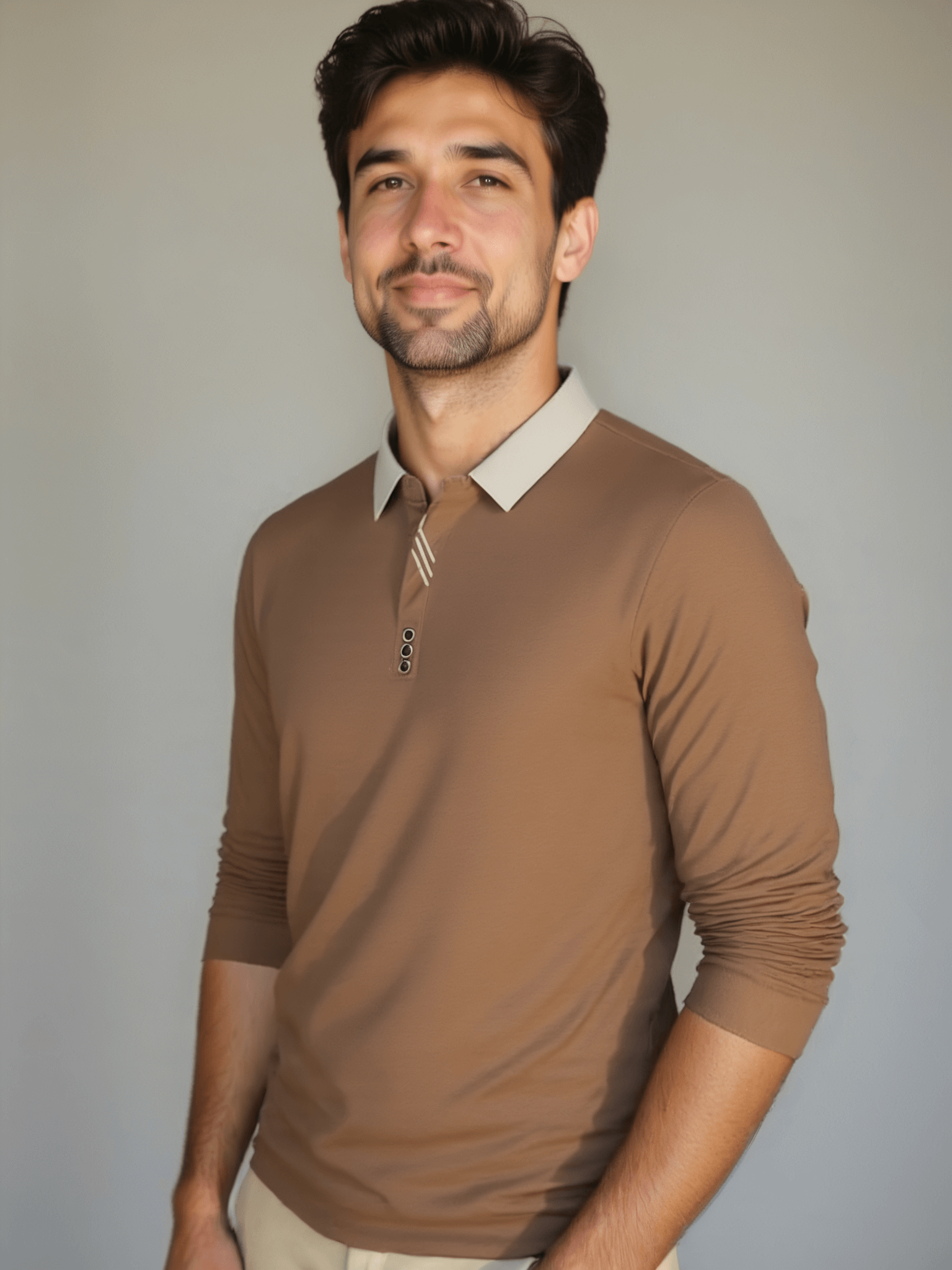 Elegant Long Sleeve Polo - Leviana