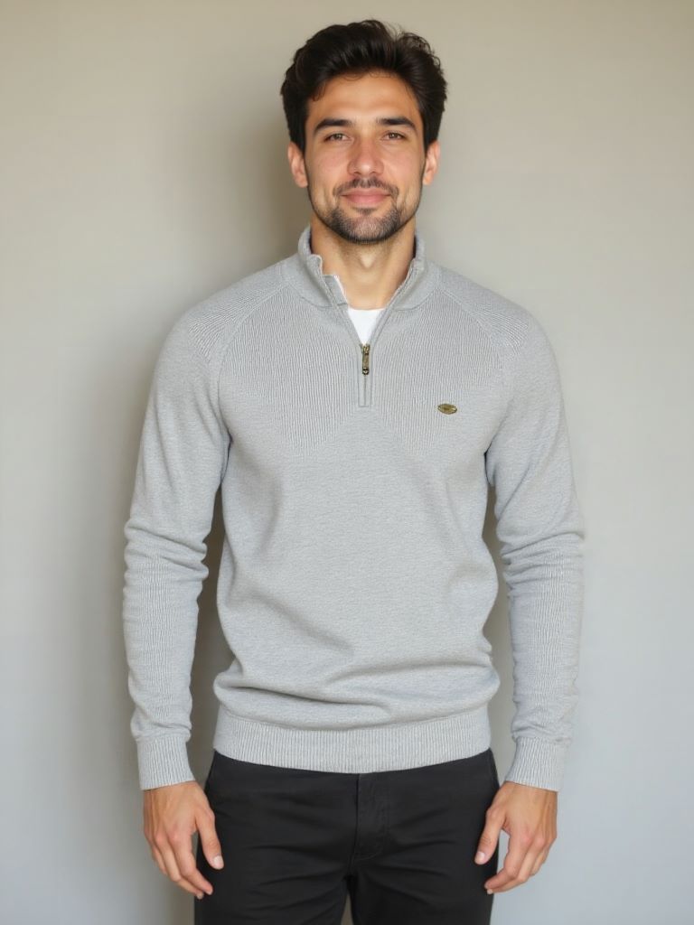 Elegant Zip-Up Sweater - Leviana