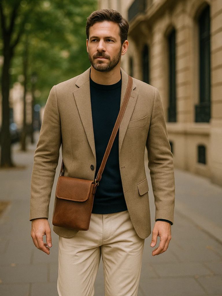 Leviana Men's Mini Leather Crossbody Bag