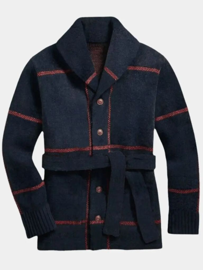 Knitted Coat with Belt Rome - Leviana