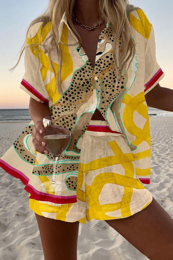 Casima | Ensemble court avec imprimé léopard