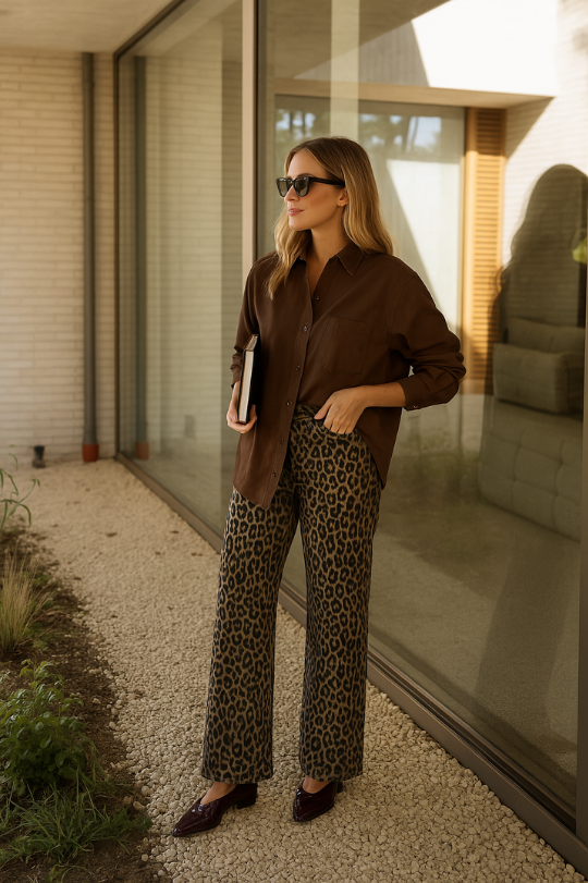 NADINE | LE PANTALON ÉVASÉ À IMPRIMÉ LEOPARD