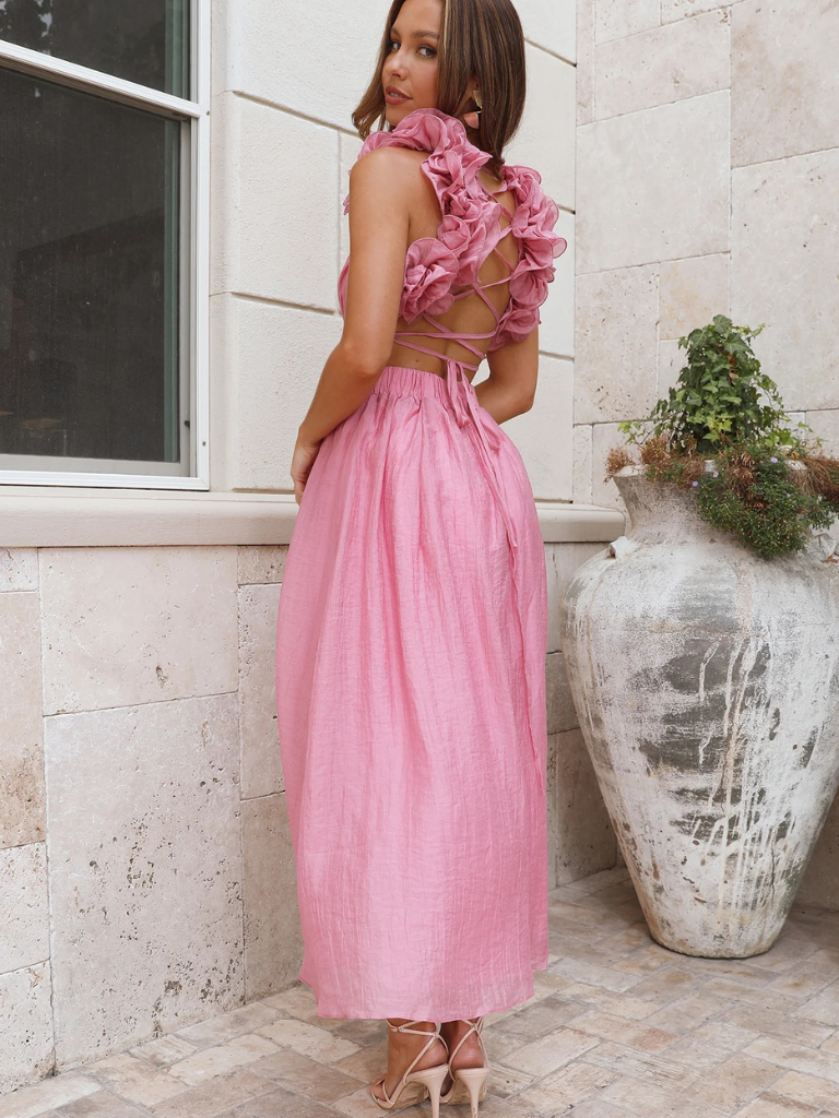 ROBE MIDI À VOLANTS COLETTE