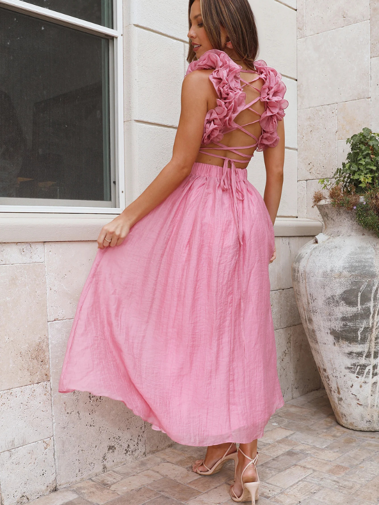 ROBE MIDI À VOLANTS COLETTE