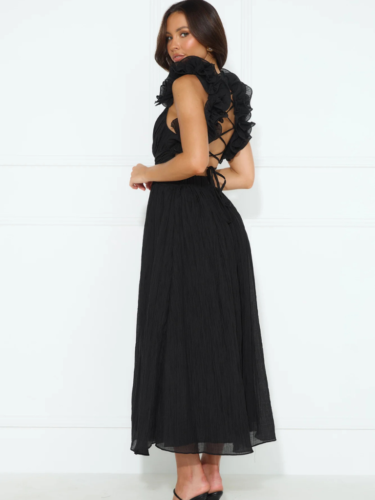 ROBE MIDI À VOLANTS COLETTE