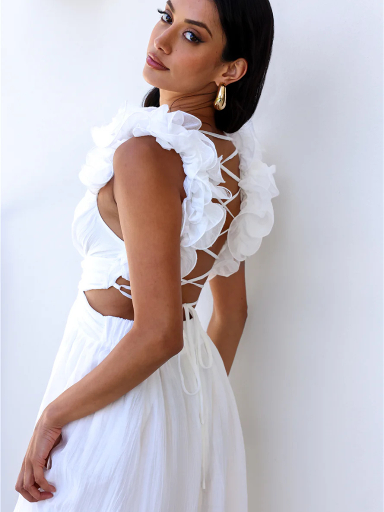 ROBE MIDI À VOLANTS COLETTE