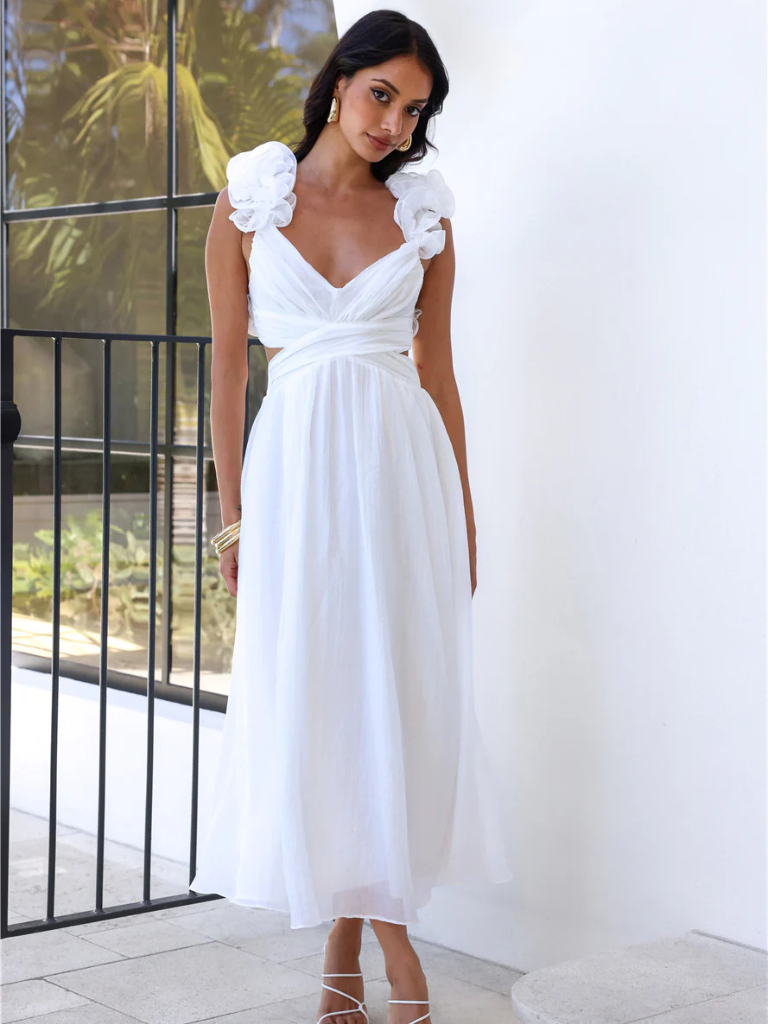 ROBE MIDI À VOLANTS COLETTE