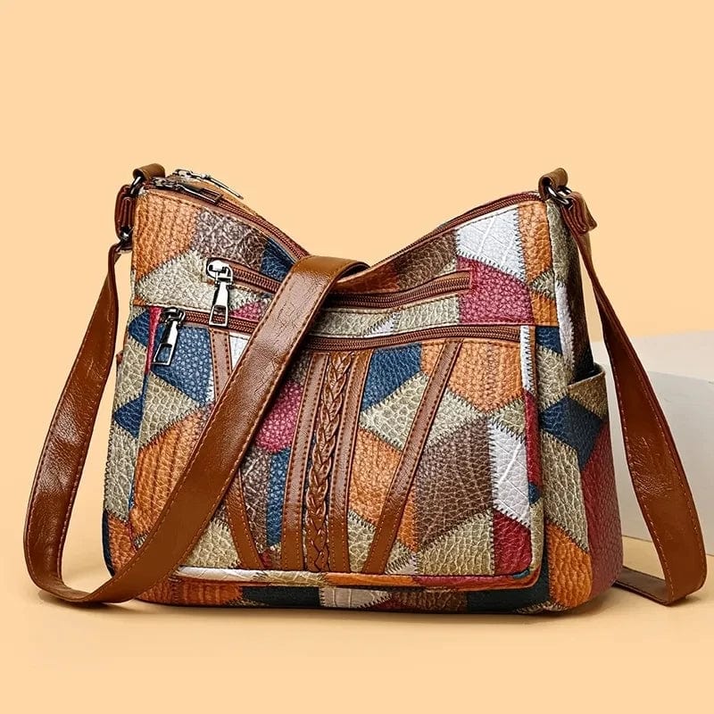 Solara | Sac à main en cuir végétal motif mosaïque