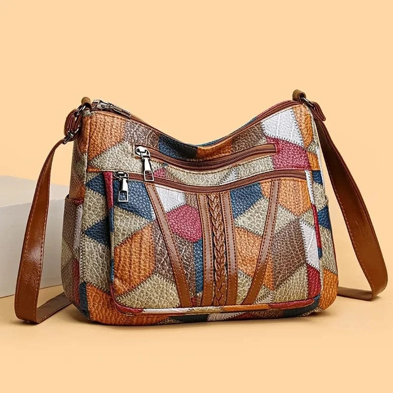 Solara | Sac à main en cuir végétal motif mosaïque