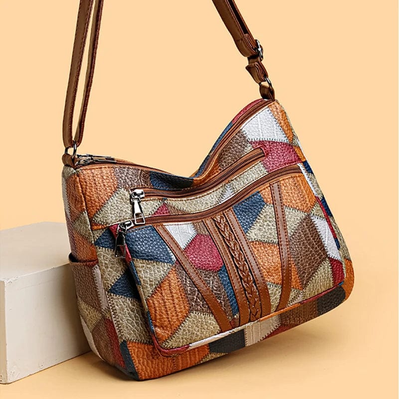 Solara | Sac à main en cuir végétal motif mosaïque