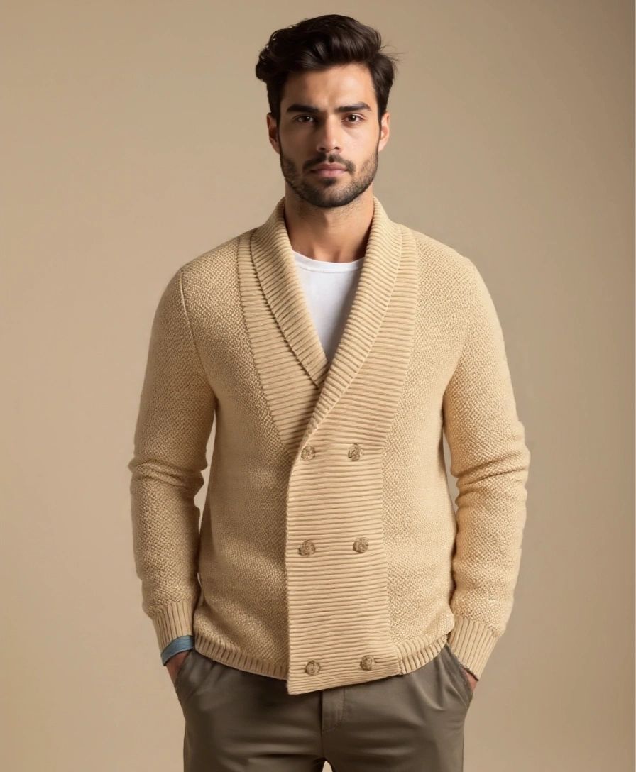 Elegant British Knitted Cardigan - Leviana